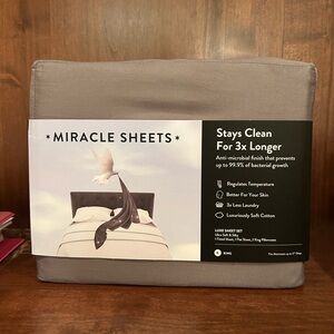 BRAND NEW Miracle Sheets - Ultra Soft and Silky Grey Luxe Sheets Set